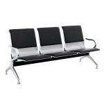 ΚΑΘΙΣΜΑ ΑΝΑΜΟΝΗΣ 3ΘΕΣΙΟ AVIATOR ΜΕΤΑΛΛΟ PU ΜΑΥΡΟ 171x64x77Υ