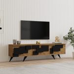 Έπιπλο τηλεόρασης Trida oak μαύρο 160x35x45εκ