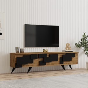 Έπιπλο τηλεόρασης Trida oak μαύρο 160x35x45εκ