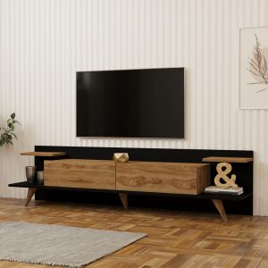 Έπιπλο τηλεόρασης Astry oak ανθρακί 180x36,8x45εκ