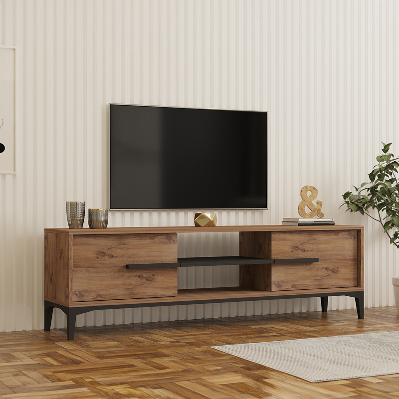 Έπιπλο τηλεόρασης oak ανθρακί 160x34,6x48,1εκ