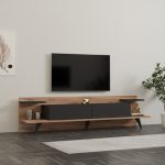 Έπιπλο τηλεόρασης Astry καρυδί ανθρακί 180x36,8x45εκ