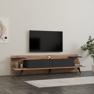 Έπιπλο τηλεόρασης Astry καρυδί ανθρακί 180x36,8x45εκ