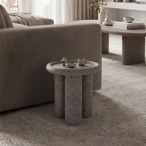 Βοηθητικό τραπέζι Nenia MGO γκρι Φ40x45εκ