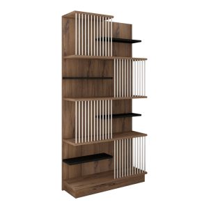 Βιβλιοθήκη Gassim sonoma ανθρακί λευκό 80x24,6x160εκ