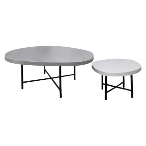 ΣΕΤ 2 Τραπεζάκια Σαλονιού IFFANS Fiber Cement Γκρι 103x94x46 &