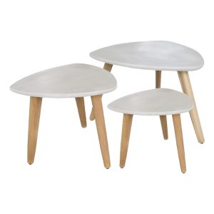 ΣΕΤ 3 Βοηθητικά Τραπεζάκια PRANTIS Fiber Cement Μπεζ 60x60x45