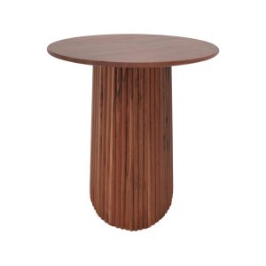Τραπέζι Tully μασίφ ξύλο ακακίας καρυδί Φ50x75εκ
