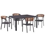 ΣΕΤ τραπεζαρίας εξωτερικού χώρου MIRI 150x90x75 εκ. σκούρο γκρι