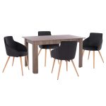 ΣΕΤ τραπεζαρίας 5τμχ Kelvin 140x80x77 εκ. Sonama oak μαύρο