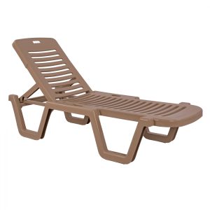 ΞΑΠΛΩΣΤΡΑ παραλίας πλαστική ανακλινόμενη Relax Καπουτσίνο