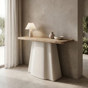 Κονσόλα Loberta ξύλο ελάτου mdf φυσική εκρού 120x38x81εκ