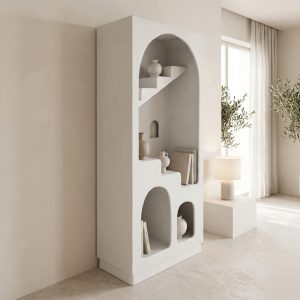Βιβλιοθήκη-ραφιέρα MDF λευκό 80x38x190εκ