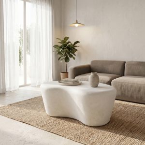 Τραπέζι σαλονιού Fedris λευκό 80x70x34εκ