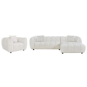 ΣΕΤ Καναπές Γωνίας Δεξιάς & Πολυθρόνα Lounge LYKKE 280x89x70