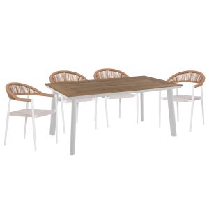 ΣΕΤ τραπεζαρίας 5τμχ αλουμίνιο polywood textilene 160x92x72Y