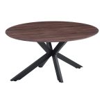 Τραπέζι Makrey καρυδί MDF μαύρα μεταλλικά πόδια 160x90x75εκ