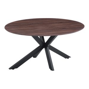 Τραπέζι Makrey καρυδί MDF μαύρα μεταλλικά πόδια 160x90x75εκ