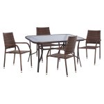 ΣΕΤ τραπεζαρίας 5τμχ εξωτερικού χώρου Bruno 140x80x72Y