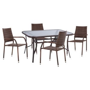 ΣΕΤ τραπεζαρίας 5τμχ εξωτερικού χώρου Bruno 140x80x72Y