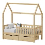 Παιδικό κρεβάτι Montessori Bendina με 2 συρτάρια 195x97x160 εκ
