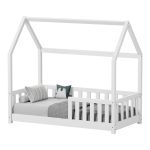 Παιδικό κρεβάτι Bambie Montessori ξύλο πεύκου λευκό 145x77x136