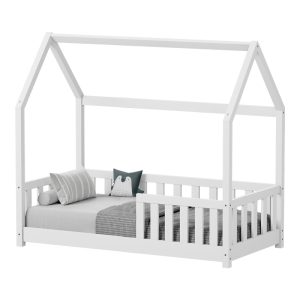 Παιδικό κρεβάτι Bambie Montessori ξύλο πεύκου λευκό 145x77x136