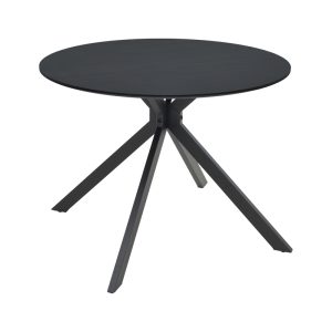 Τραπέζι Xuson μαύρο mdf-πόδι μέταλλο Φ80x75εκ