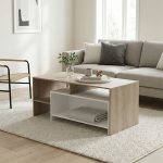 Τραπέζι σαλονιού Consa sonoma-λευκό 120x60x52,8εκ
