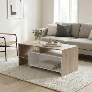 Τραπέζι σαλονιού Consa sonoma-λευκό 120x60x52,8εκ