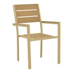 Πολυθρόνα Breze στοιβαζόμενη plywood φυσική αλουμίνιο cappuccino